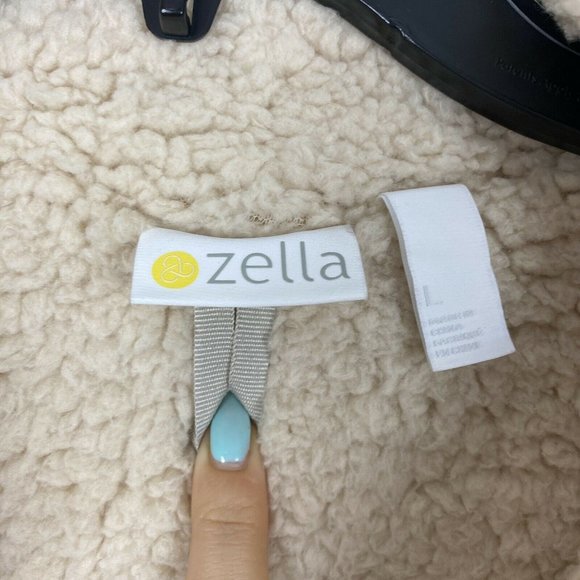 Zella Faux Shearling Pullover 1/2 Zip Fleece Beige - Picture 8 of 10